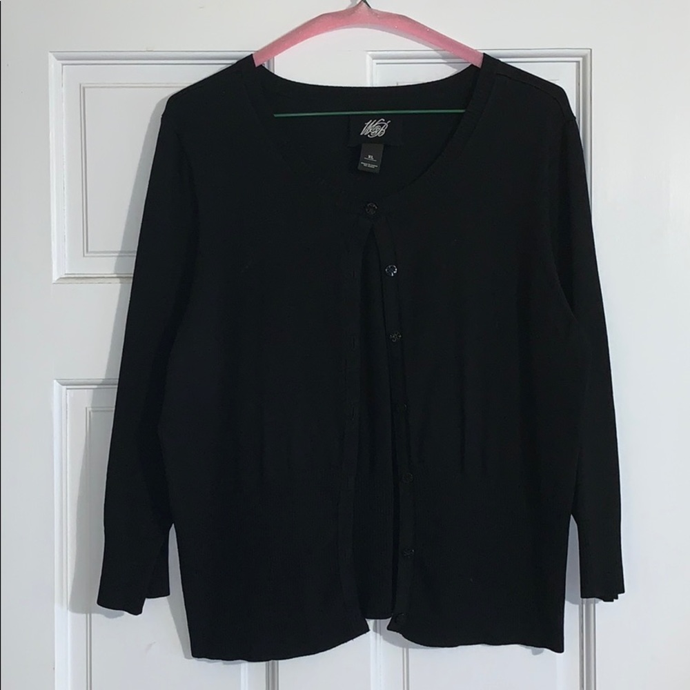 White House Black Market 3/4 sleeve black cardigan